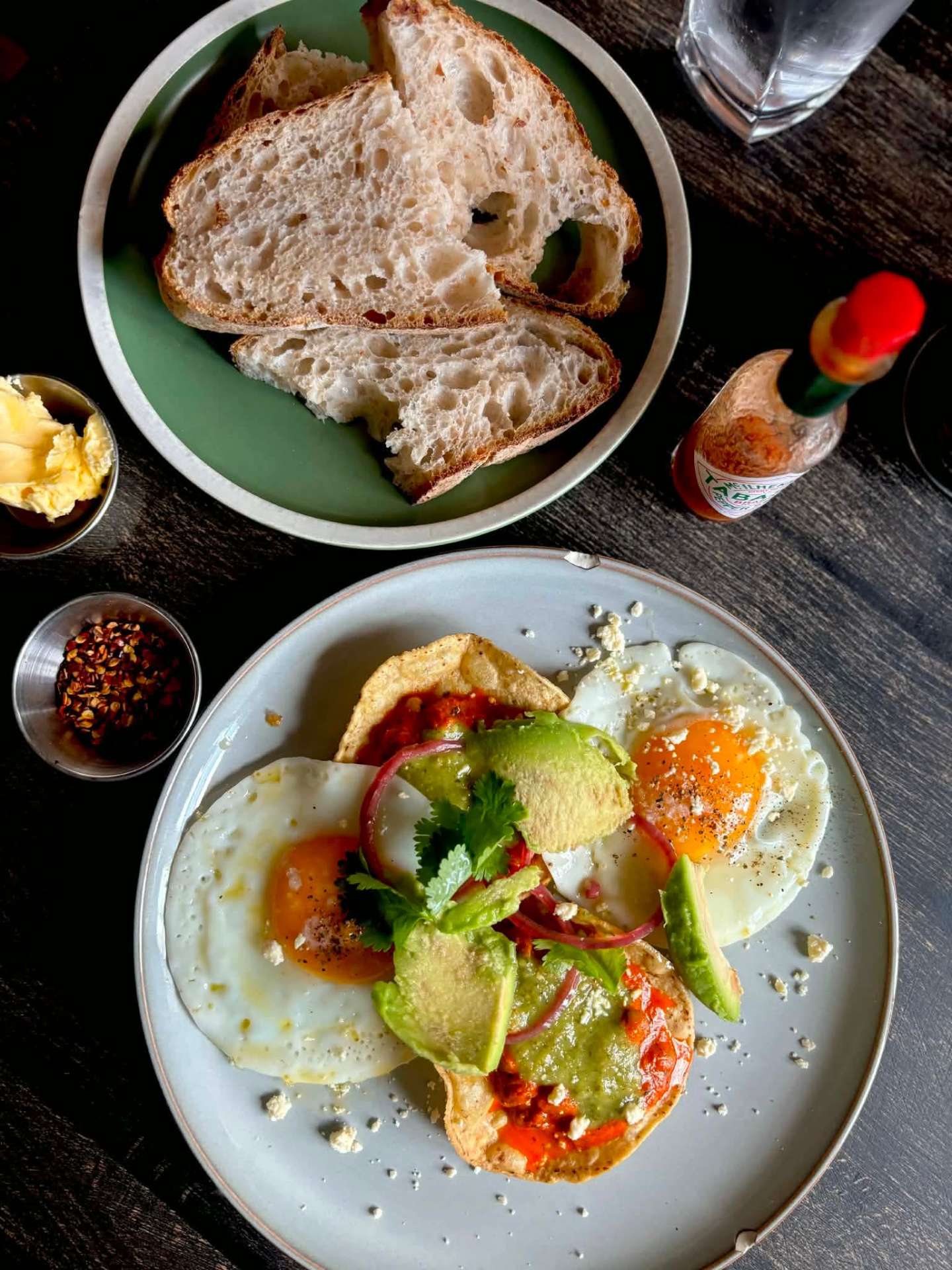 Huevos rancheros with sourdough